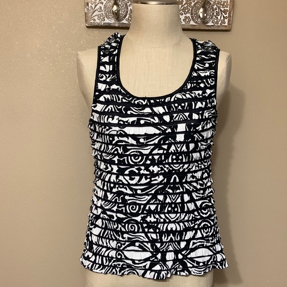 Tribal Tops - Tribal Ruffle Tank Top
